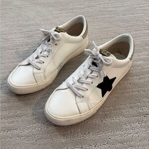 Vintage Havana Black, White, and Gold Sneakers